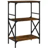 vidaXL Bibliothèque 4 niveaux chêne fumé 59x35x132cm bois d'ingénierie