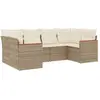 vidaXL Salon de jardin avec coussins 6 pcs beige résine tressée