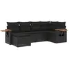 vidaXL Salon de jardin 7 pcs avec coussins noir résine tressée