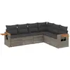 vidaXL Salon de jardin 6 pcs avec coussins gris résine tressée