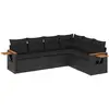 vidaXL Salon de jardin 6 pcs avec coussins noir résine tressée
