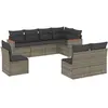 vidaXL Salon de jardin 8 pcs avec coussins gris résine tressée