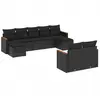 vidaXL Salon de jardin 10 pcs avec coussins noir résine tressée