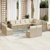 vidaXL Salon de jardin avec coussins 12 pcs beige résine tressée