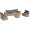 vidaXL Vidaxl Salon De Jardin Avec Coussins 9 Pcs Beige Résine Tressée