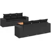 vidaXL Salon de jardin 7 pcs avec coussins noir résine tressée