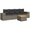 vidaXL Salon de jardin 5 pcs avec coussins gris résine tressée