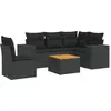vidaXL Salon de jardin 6 pcs avec coussins noir résine tressée