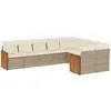 vidaXL Salon de jardin avec coussins 9 pcs beige résine tressée