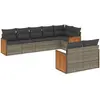 vidaXL Salon de jardin 9 pcs avec coussins gris résine tressée