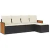 vidaXL Salon de jardin 6 pcs avec coussins noir résine tressée