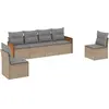 vidaXL Salon de jardin avec coussins 6 pcs beige résine tressée