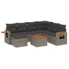 vidaXL Salon de jardin 8 pcs avec coussins gris résine tressée