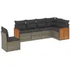 vidaXL Salon de jardin 6 pcs avec coussins gris résine tressée