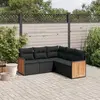vidaXL Salon de jardin 5 pcs avec coussins noir résine tressée