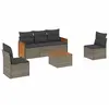 vidaXL Salon de jardin 5 pcs avec coussins gris résine tressée