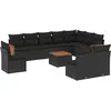 vidaXL Salon de jardin 11 pcs avec coussins noir résine tressée