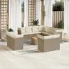 vidaXL Salon de jardin avec coussins 12 pcs beige résine tressée
