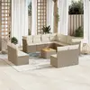 vidaXL Salon de jardin avec coussins 12 pcs beige résine tressée