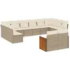 vidaXL Salon de jardin avec coussins 13 pcs beige résine tressée