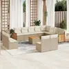 vidaXL Salon de jardin avec coussins 13 pcs beige résine tressée