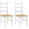 vidaXL Chaises à manger lot de 2 Corona blanc bois massif de pin