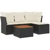 vidaXL Salon de jardin 5 pcs avec coussins noir résine tressée