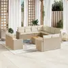 vidaXL Salon de jardin avec coussins 12 pcs beige résine tressée