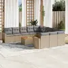 vidaXL Salon de jardin avec coussins 12 pcs beige résine tressée