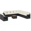 vidaXL Salon de jardin 12 pcs avec coussins noir résine tressée