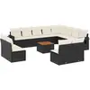 vidaXL Salon de jardin avec coussins 13 pcs noir résine tressée