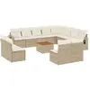 vidaXL Salon de jardin avec coussins 13 pcs beige résine tressée