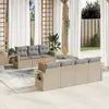 vidaXL Salon de jardin avec coussins 8 pcs beige résine tressée