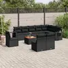vidaXL Salon de jardin 11 pcs avec coussins noir résine tressée