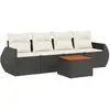 vidaXL Salon de jardin 5 pcs avec coussins noir résine tressée