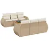 vidaXL Salon de jardin avec coussins 7 pcs beige résine tressée