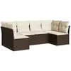 vidaXL Salon de jardin avec coussins 6 pcs marron résine tressée