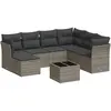 vidaXL Salon de jardin 8 pcs avec coussins gris résine tressée