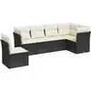 vidaXL Salon de jardin 6 pcs avec coussins noir résine tressée