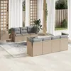 vidaXL Salon de jardin avec coussins 8 pcs beige résine tressée