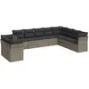 vidaXL Salon de jardin 11 pcs avec coussins gris résine tressée