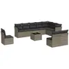 vidaXL Salon de jardin 11 pcs avec coussins gris résine tressée