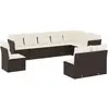 vidaXL Salon de jardin 11 pcs avec coussins noir résine tressée