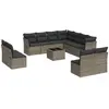 vidaXL Salon de jardin avec coussins 12 pcs gris résine tressée
