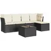 vidaXL Salon de jardin 5 pcs avec coussins noir résine tressée