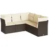 vidaXL Salon de jardin avec coussins 5 pcs marron résine tressée