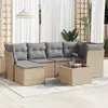 vidaXL Salon de jardin avec coussins 7 pcs beige résine tressée