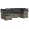 vidaXL Salon de jardin avec coussins 7 pcs gris résine tressée