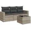 vidaXL Salon de jardin 4 pcs avec coussins gris clair résine tressée