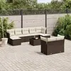 vidaXL - 10-delige - Loungeset - met - kussens - poly - rattan - bruin